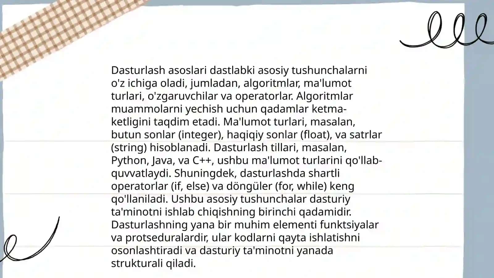 Dasturlashga kirish 3