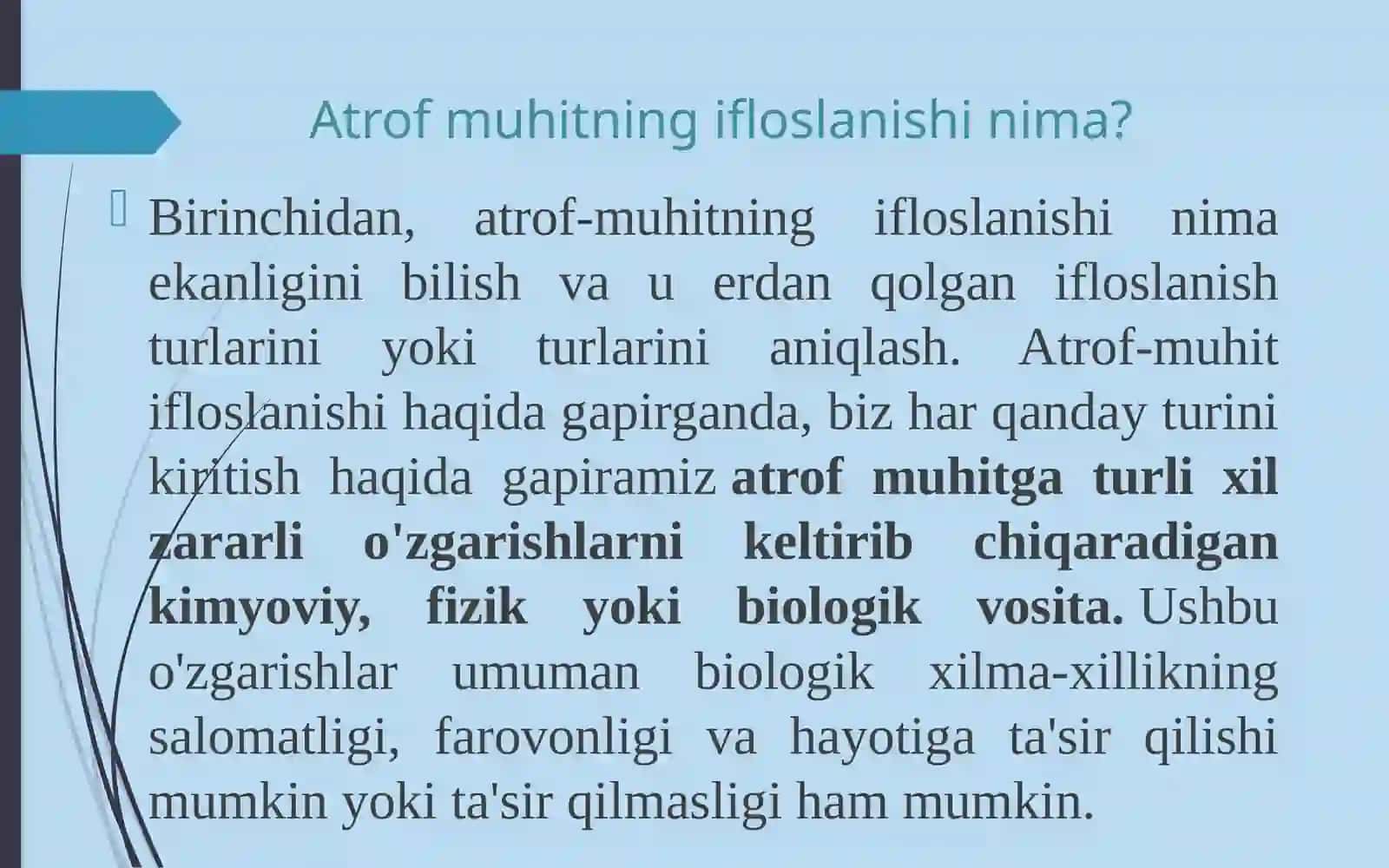 Atrof-muhitning ifloslanishi turlari 3
