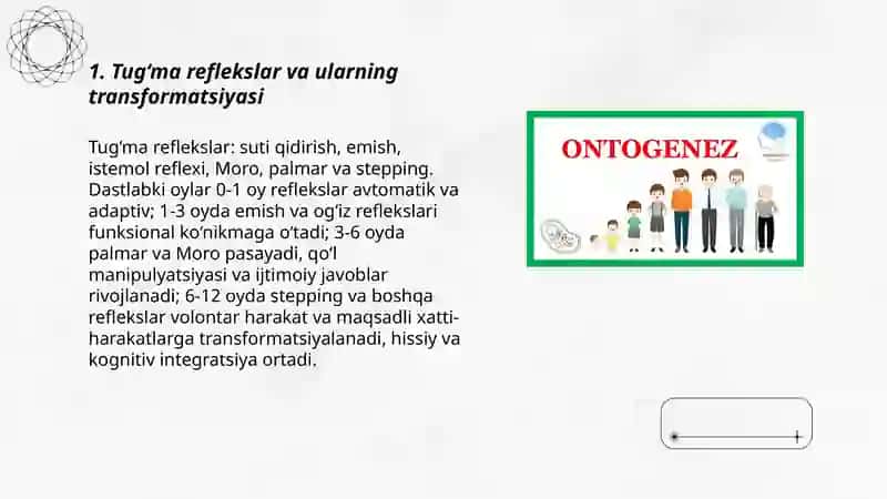 Ontogenezning (go'daklikning) ilk bosqichlarida insonning psixik rivojlanishiga xos xususiyatlari 3