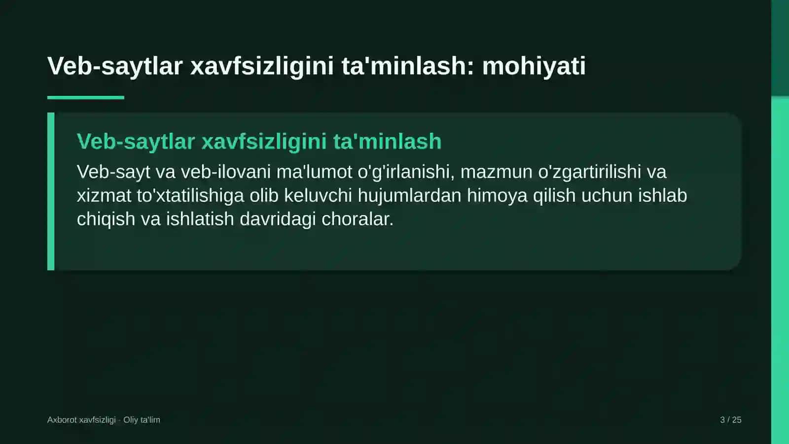 melioratsiya tizimida veb saytlar xavfsizligini ta'minlash 6382 3