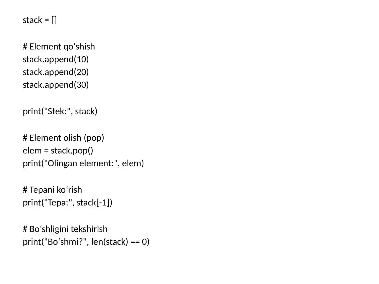 Stek (Stack) 3