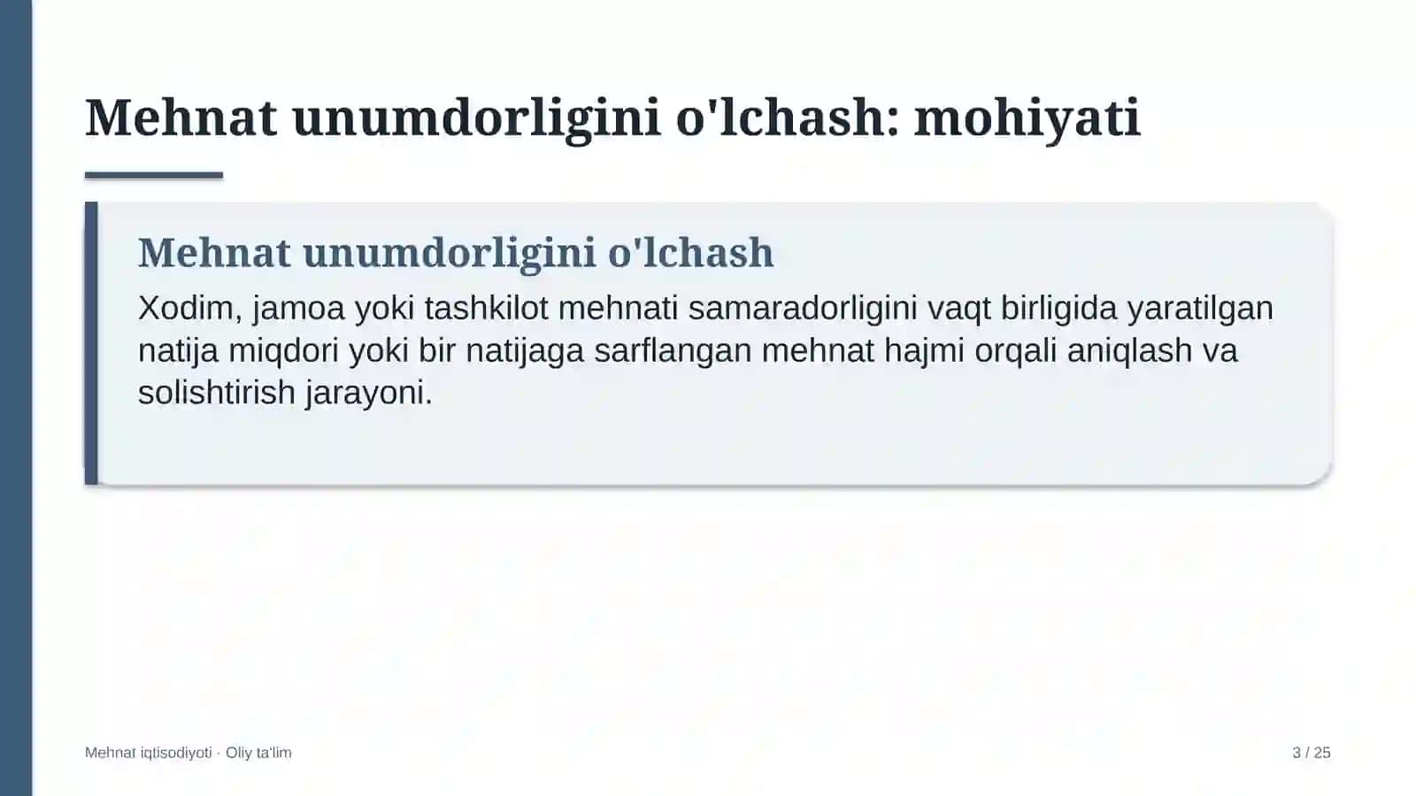 mashinasozlik korxonalarida mehnat unumdorligini o'lchash 8885 3