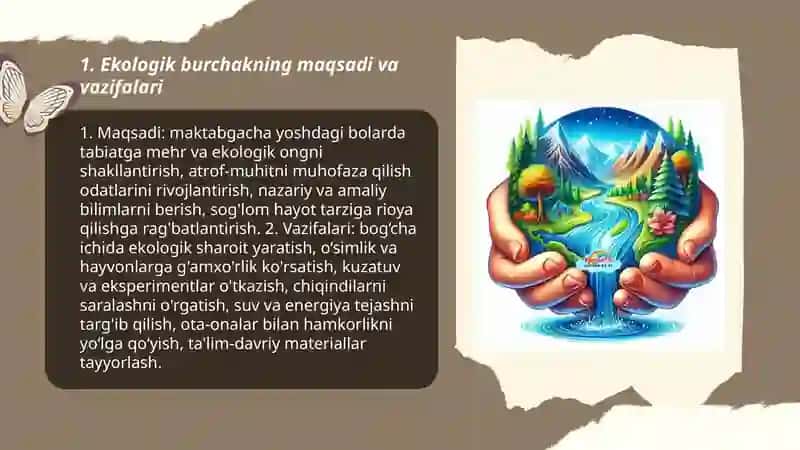 Ekologik burchakning maqsadi va vazifalari 3