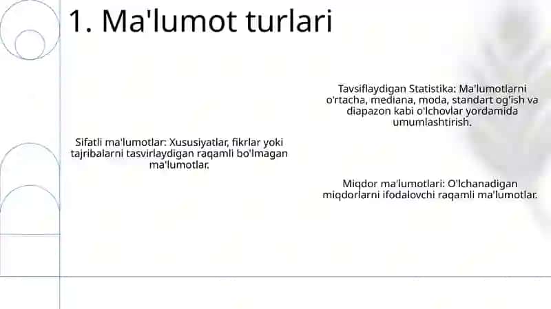 Tavsifiy statistikalar tahlili 3
