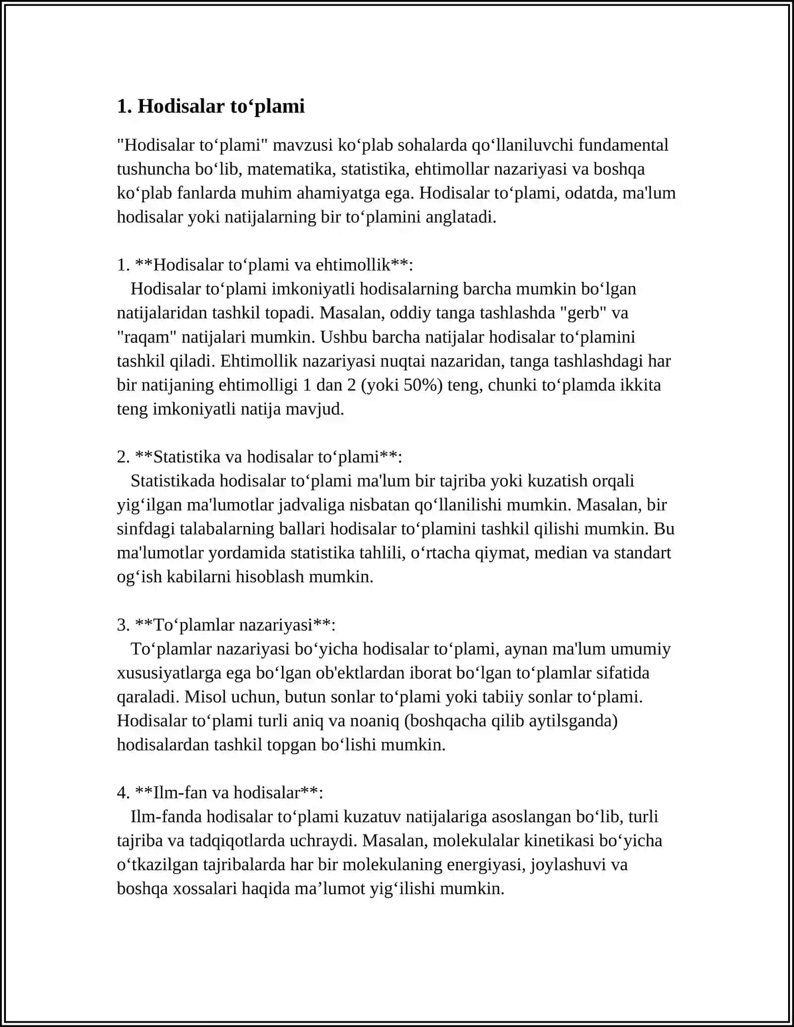 Hodisalar to‘plami 3
