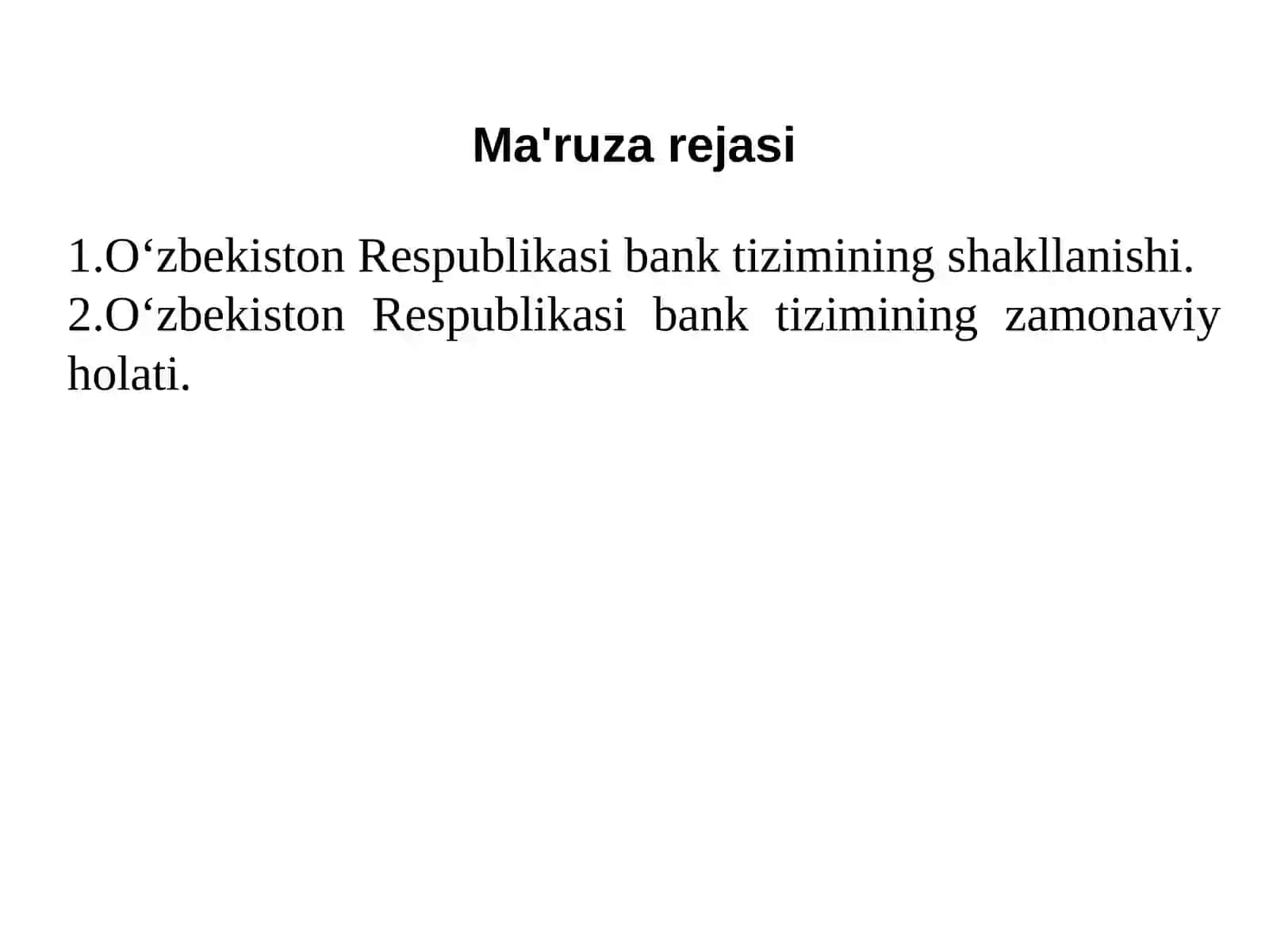 O‘zbekiston Respublikasi bank tizimi va uning tarkibi 3