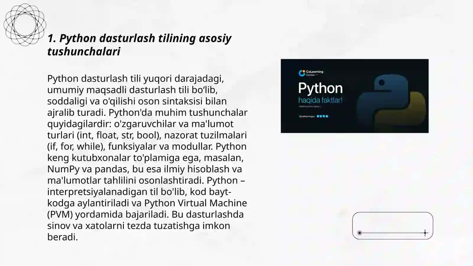 Python dasturlash tilining interfeysi 3