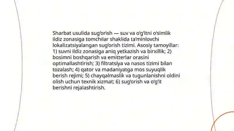 Sharbat usulida suğorish 3