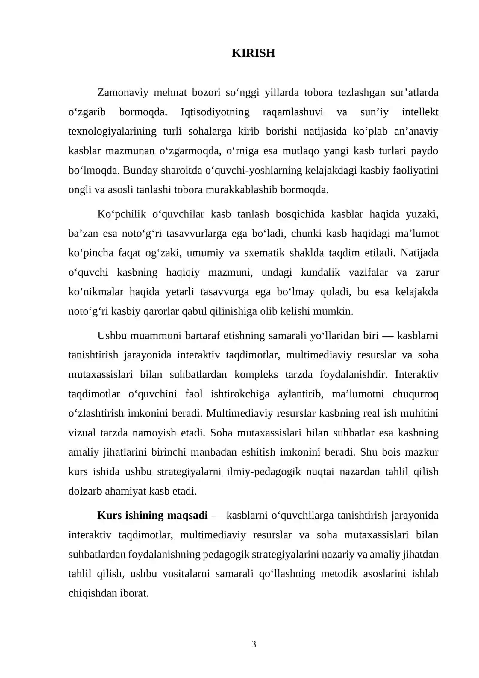 KASBLARNI TANISHTIRISHDA INTERAKTIV TAQDIMOTLAR, MULTIMEDIAVIY RESURSLAR VA SOHA MUTAXASSISLARI BILAN SUHBATLARDAN FOYDALANISH STRATEGIYALARI 3