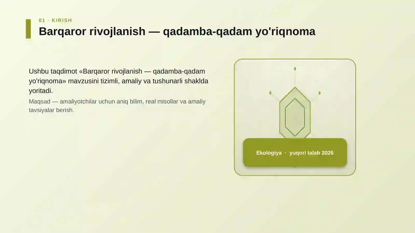 Barqaror rivojlanish — qadamba-qadam yo'riqnoma 3