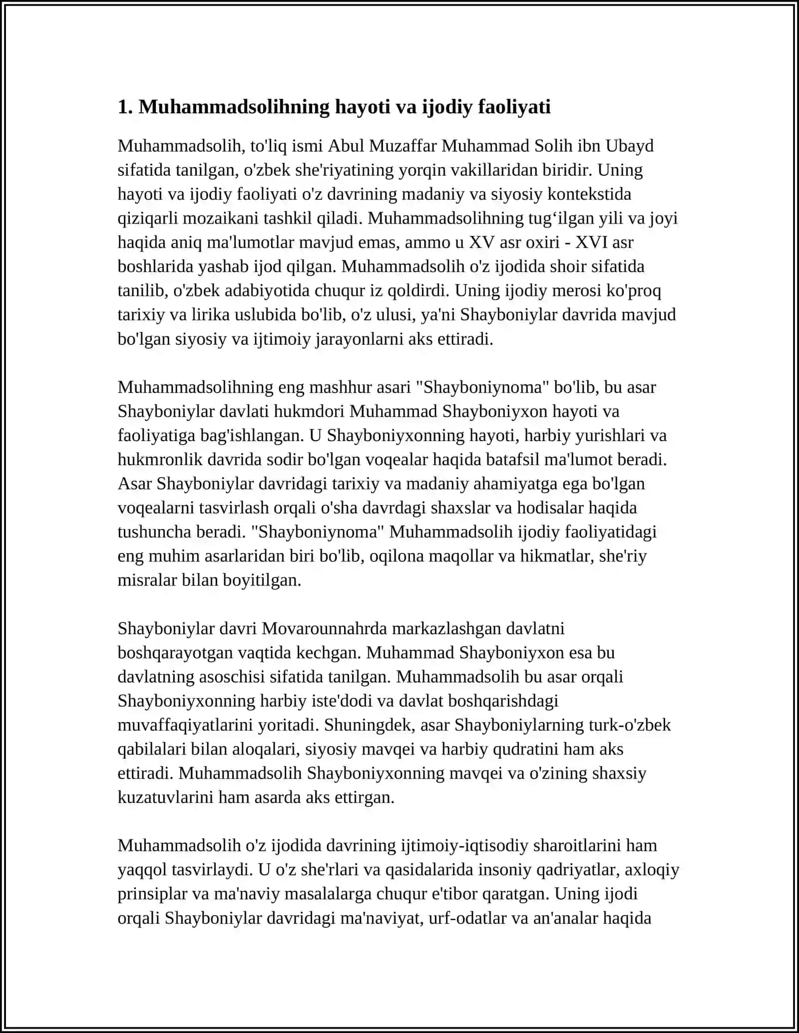 MUHAMMADSOLIH VA UNING SHAYBONIY ASARI 3