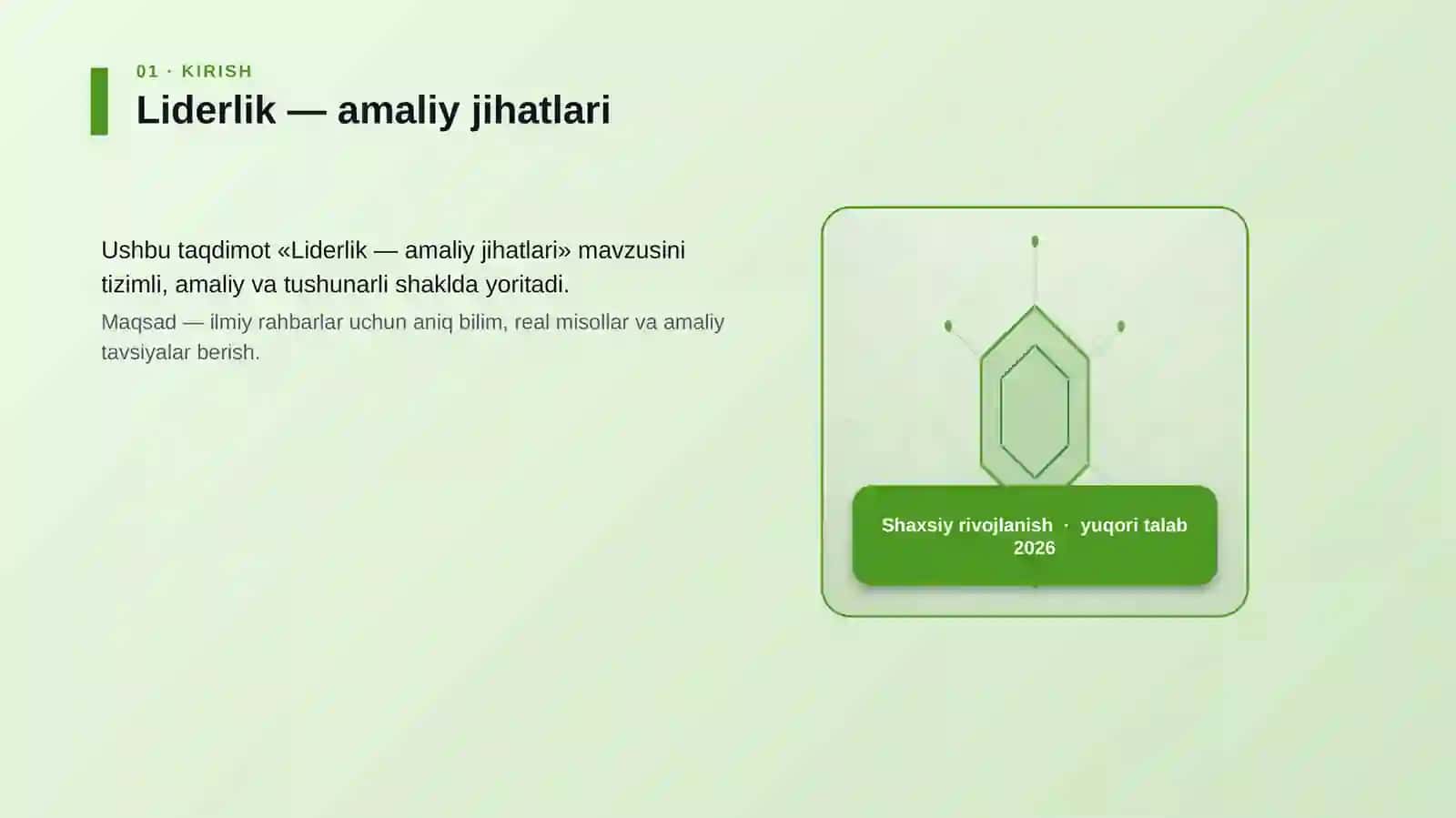 Liderlik — amaliy jihatlari 3