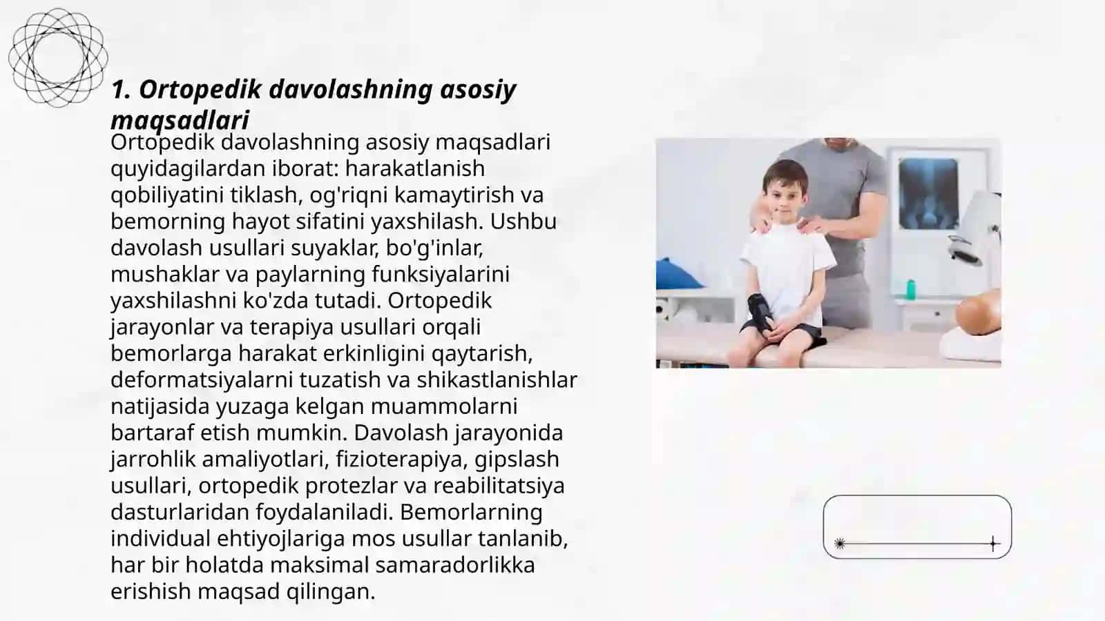 Ortopedik davolashning rejasi va vazifalari 3