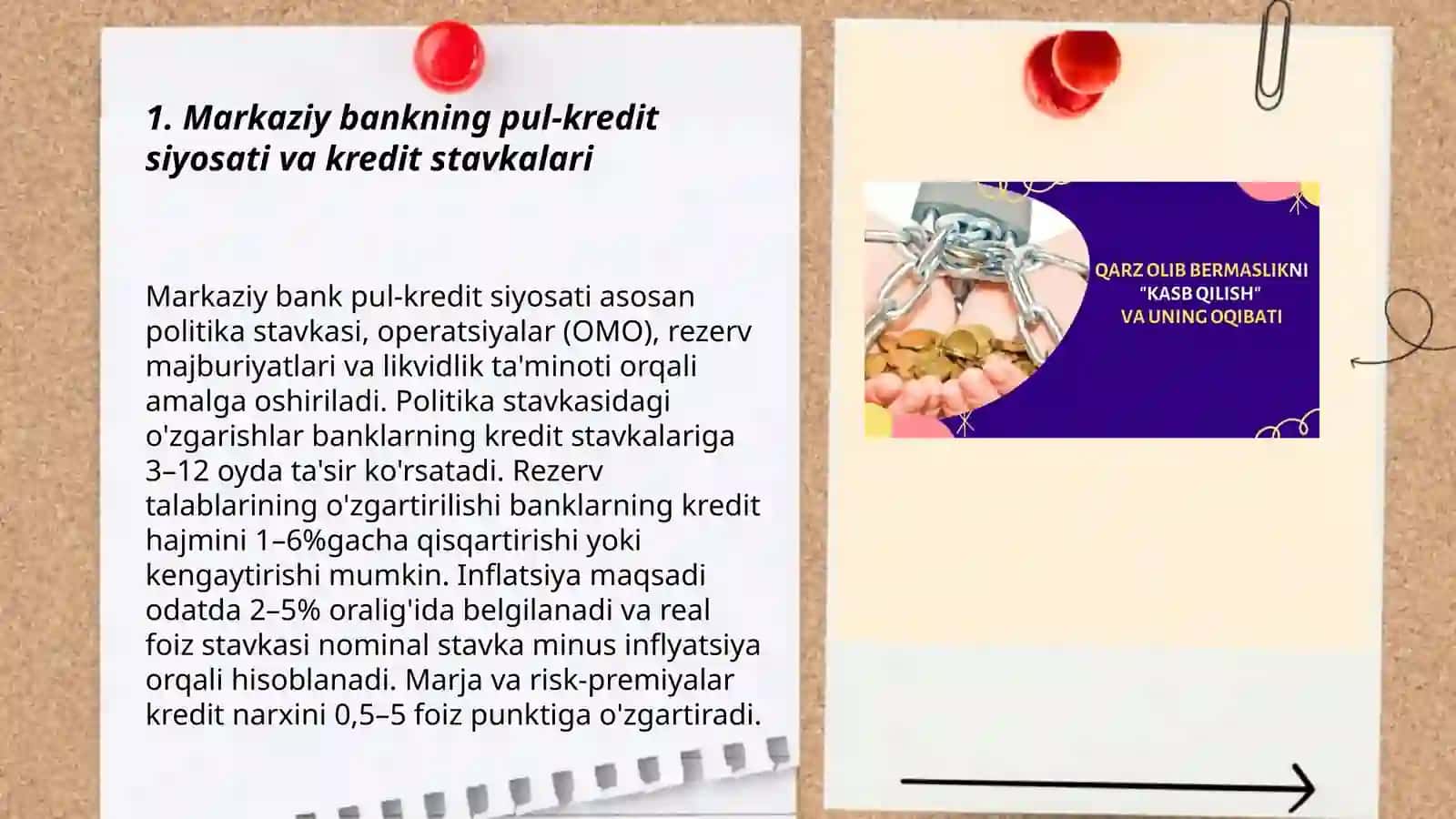 Markaziy bankning pul‑kredit siyosati va kredit stavkalari 3