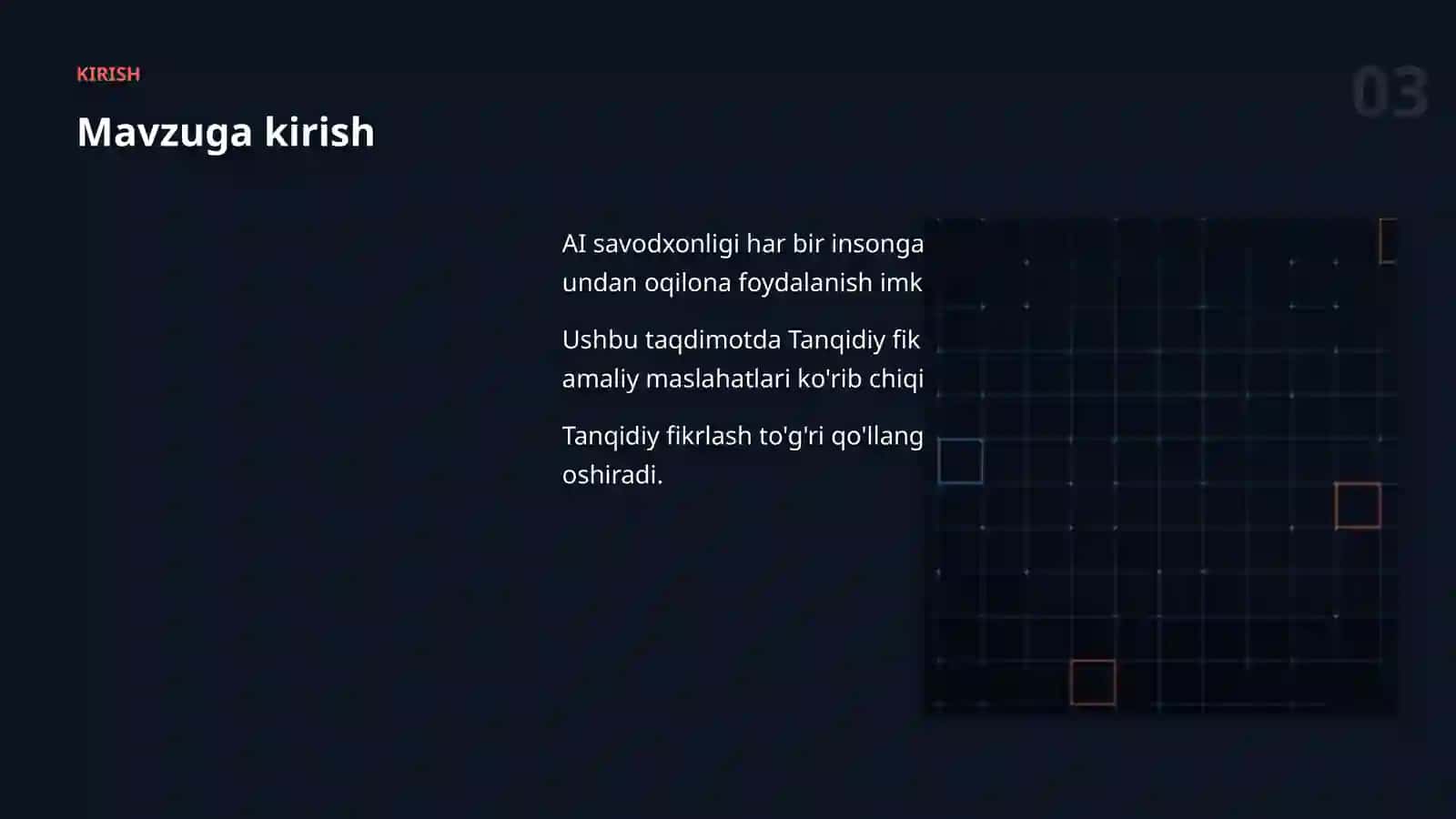 AI SAVODXONLIGI 3