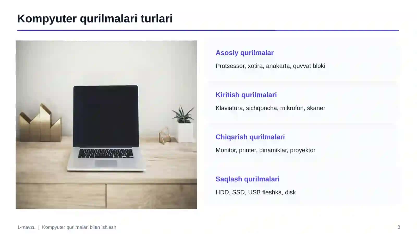 Kompyuter qurilmalari bilan ishlash 3