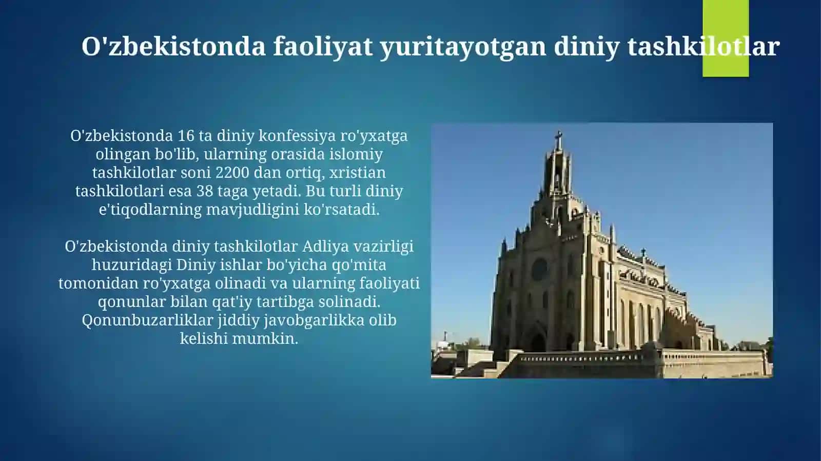 Oʻzbekistonda faoliyat yuritayotgan diniy tashkilotlar 3