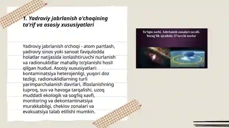 Yadroviy jabrlanish oʻchogʻi va radioaktiv ifloslanish 3
