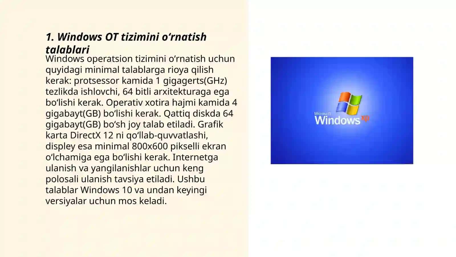 Windows OT ni kompyuterga oʻrnatish 3