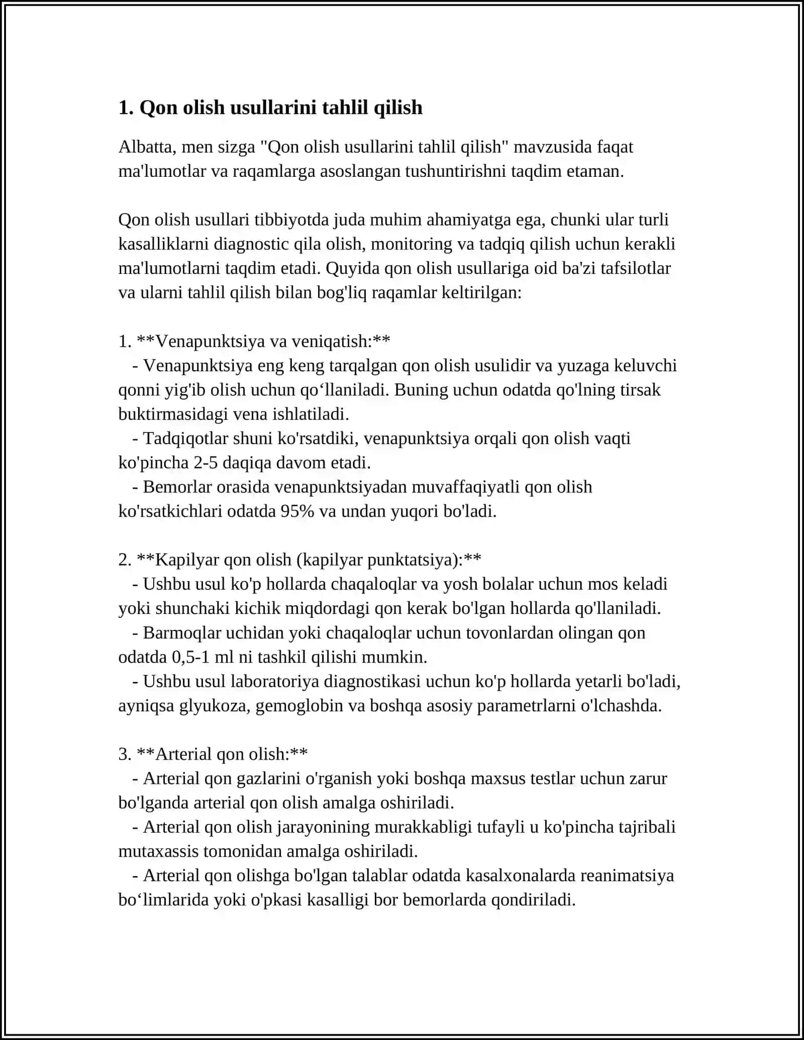Qon Olish Usullari 3
