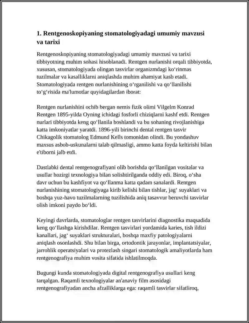 Rentgenoskopiyaning Stomatologiyadagi Òrni 3