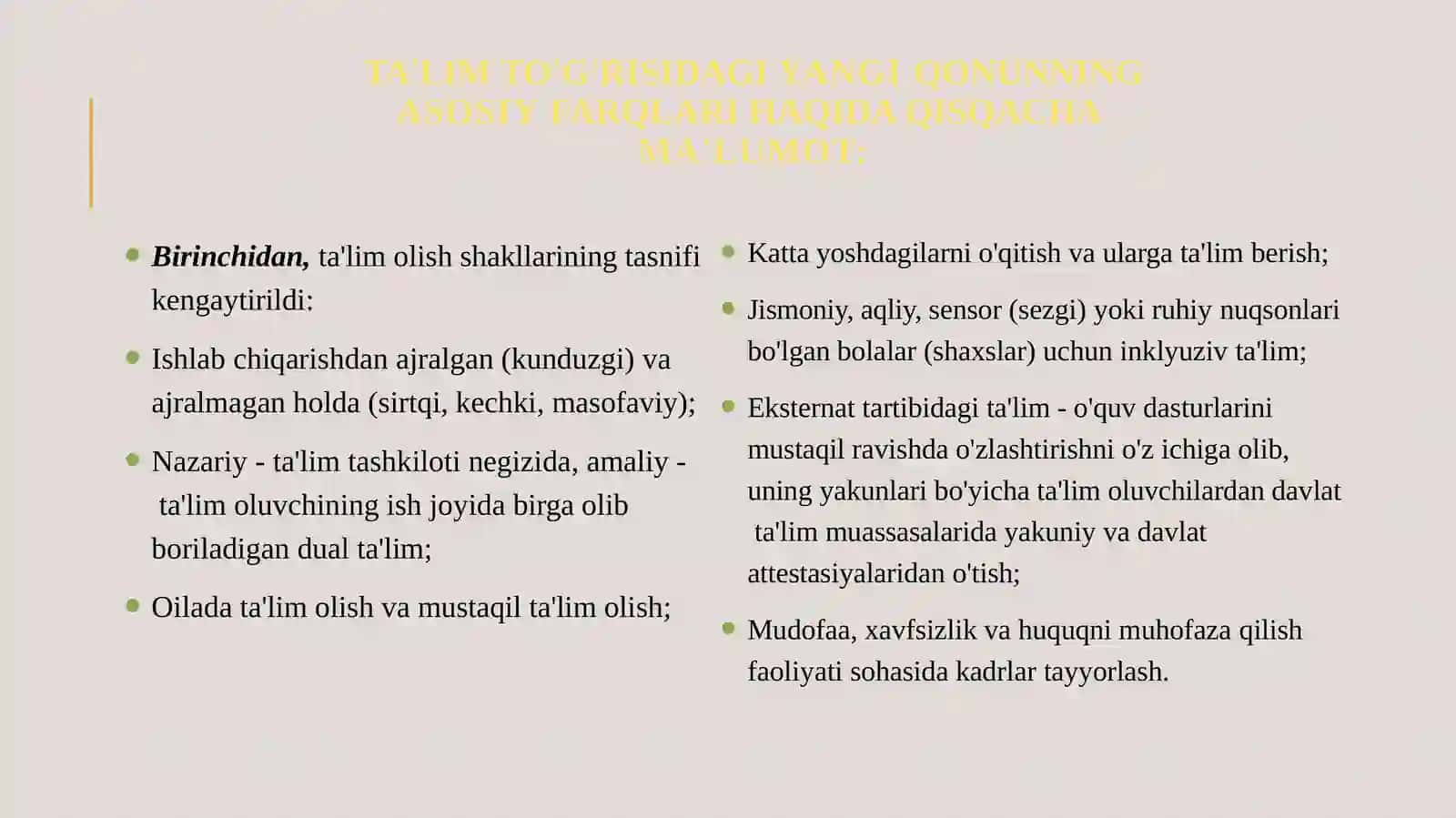 TA'LIM TIZIMINI RIVOJLANTIRISH SOHASIDAGI ISLOHOTLAR 3