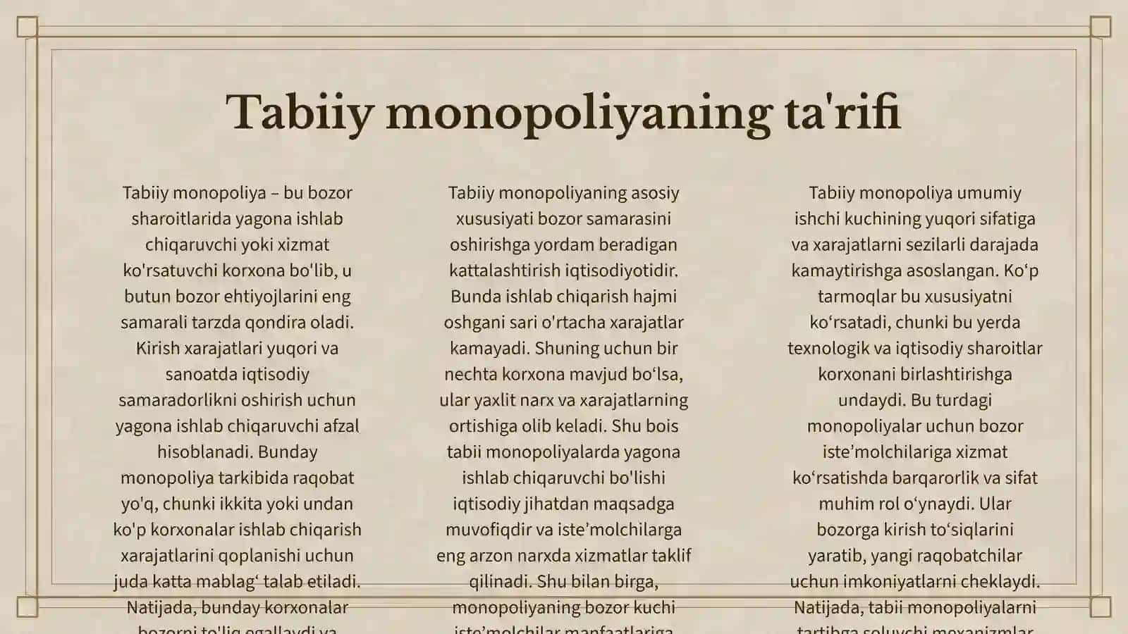 TABIIY MONOPOLIYA 3