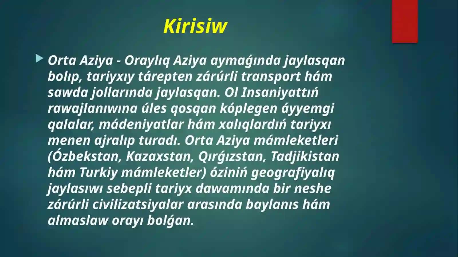 Orta Aziya qala qurılısı mádeniyatınınʼ payda bolıwı 3