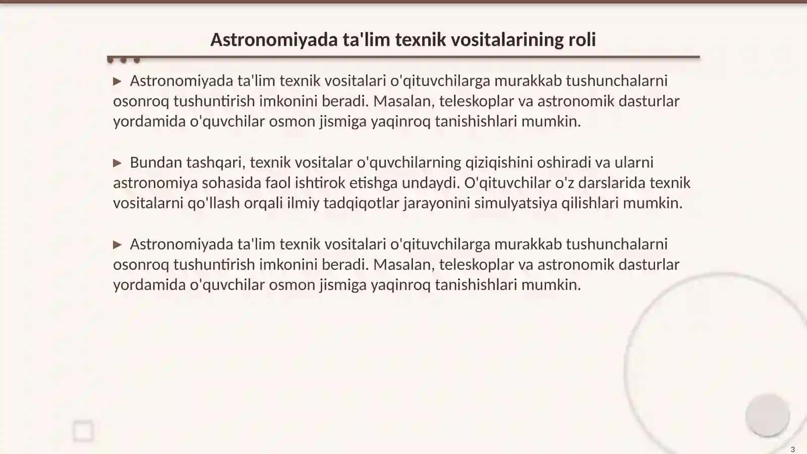 ASTRONOMIYA OQITISHDA TEXNIK VOSITALAR VA ULARNI QOLLASH USULLARI 3