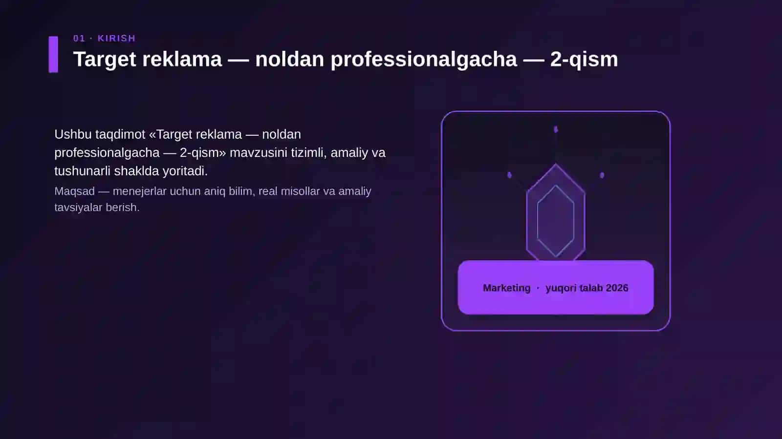 Target reklama — noldan professionalgacha — 2-qism 3