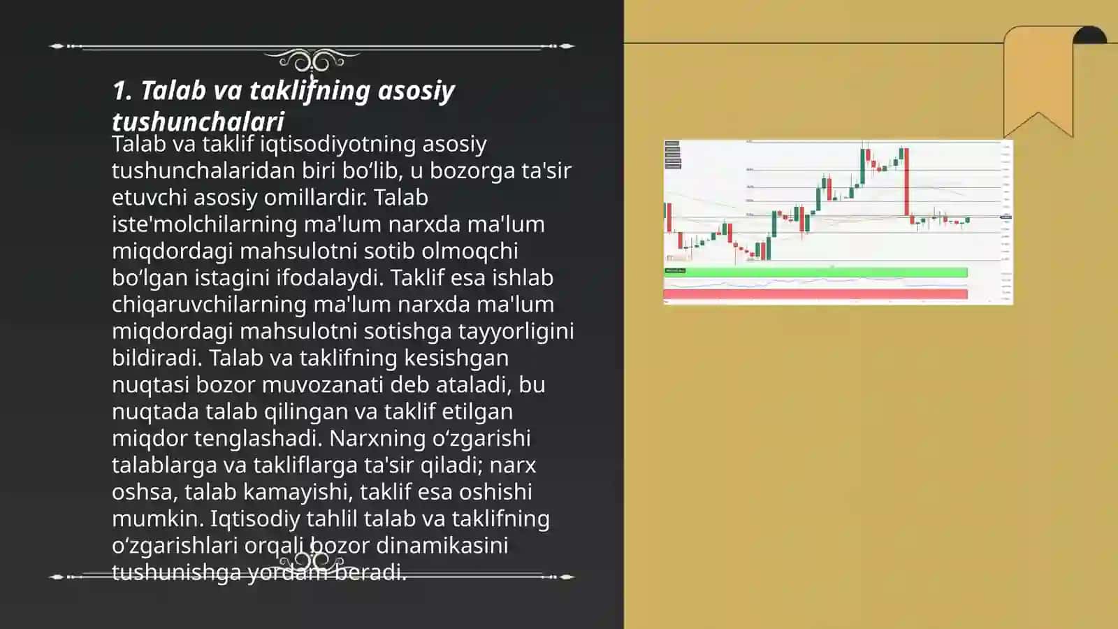 Talab, taklif, bozor muvozanati 3