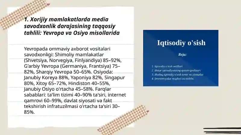 Xorijiy mamlakatlarda media savodxonlik va axborot madaniyatining qiyosiy tahlili 3