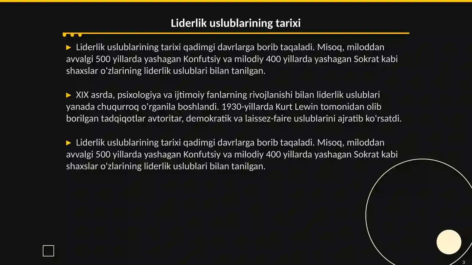 Liderlik uslublari va ularning samaradorligi 3