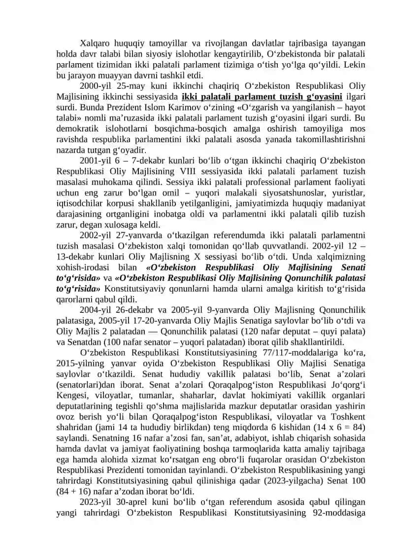 O‘zbekistonda demokratik, fuqarolik jamiyati asoslarining shakllanishi, amalga oshirilgan siyosiy islohotlar. 3