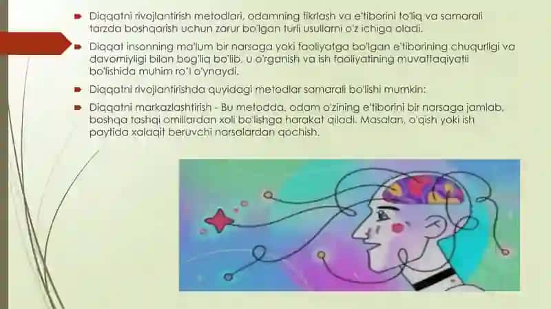 DIQQATNI RIVOJLANTIRISH METODLARI 3