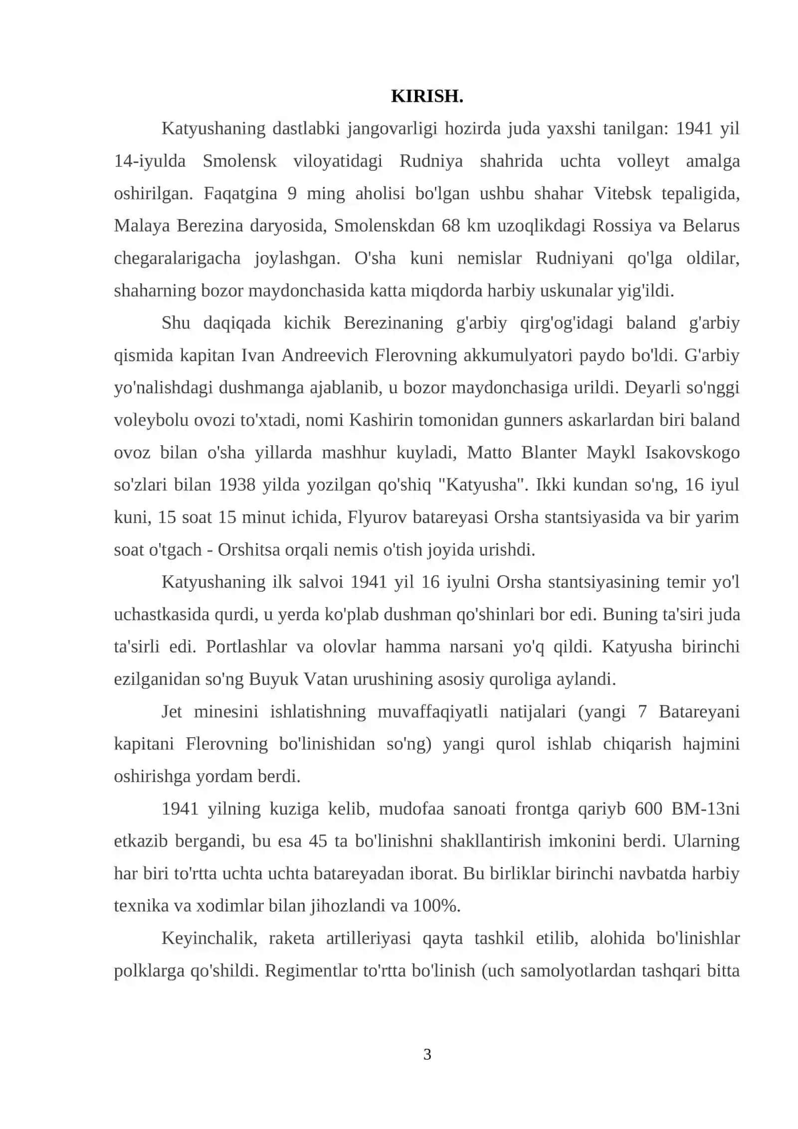 Ikkinchi jahon urushi yillarida texnika yangiliklarining g'alabaga qo'shgan hissasi (katyushaning yaratilishi) 3