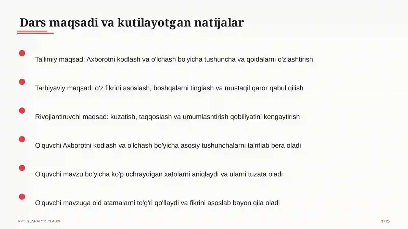 Axborotni kodlash va o'lchash (7-sinf) 3