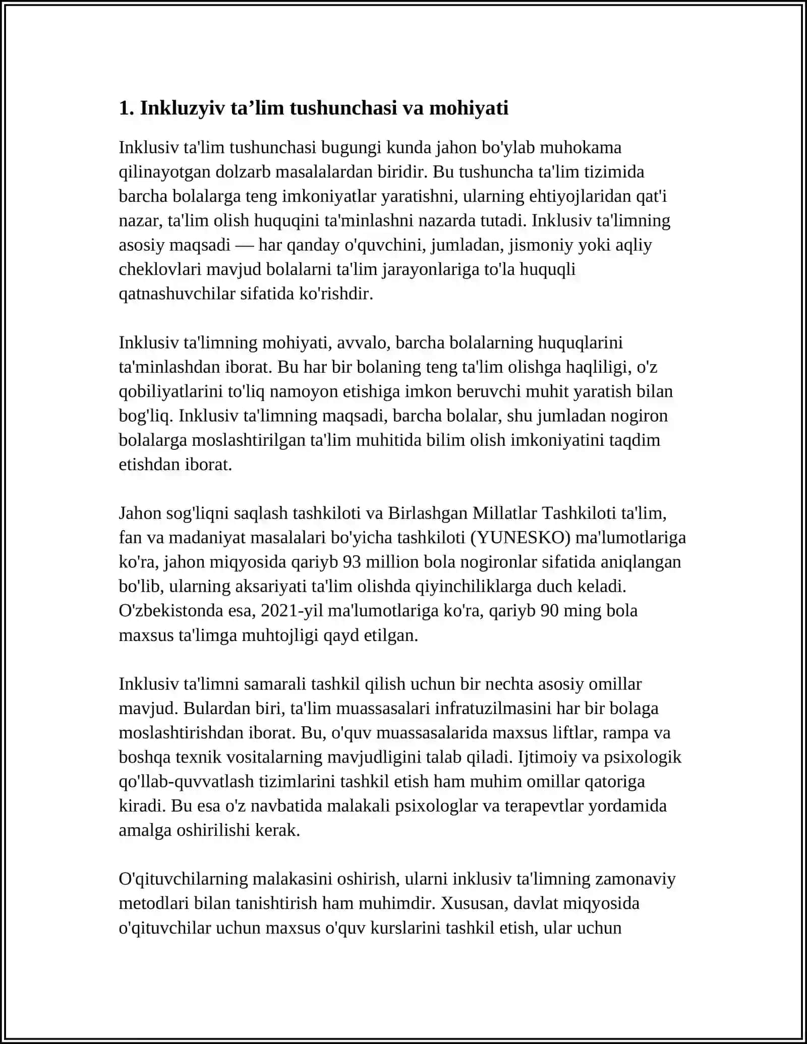 INKLYUZIV TAʼLIM BOʻYICHA MILLIY QONUNCHILIK: MUOMMOLAR VA YECHIMLAR-DAVID BLUNKETT 3