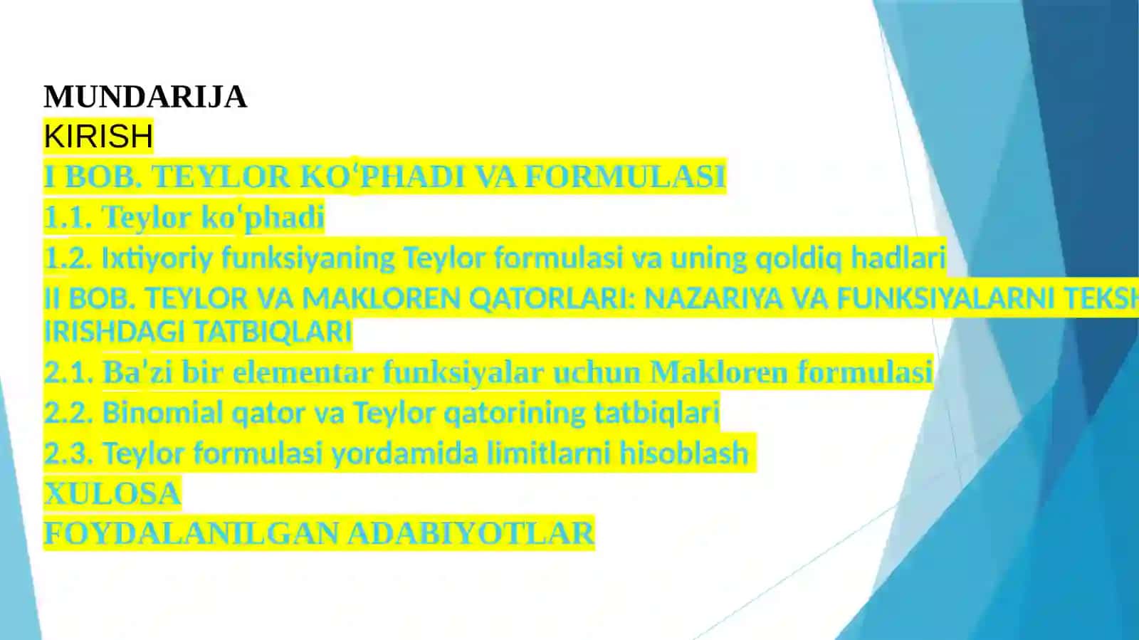 TeylorformulasivaTeylorformulasiyordamidalimitlarnihisoblash 3