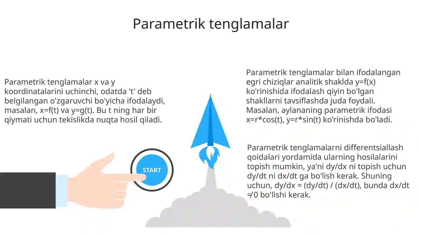 Barametrik tenglama bilan berilgan chiziq urinmasi va normali tenglamalari 3