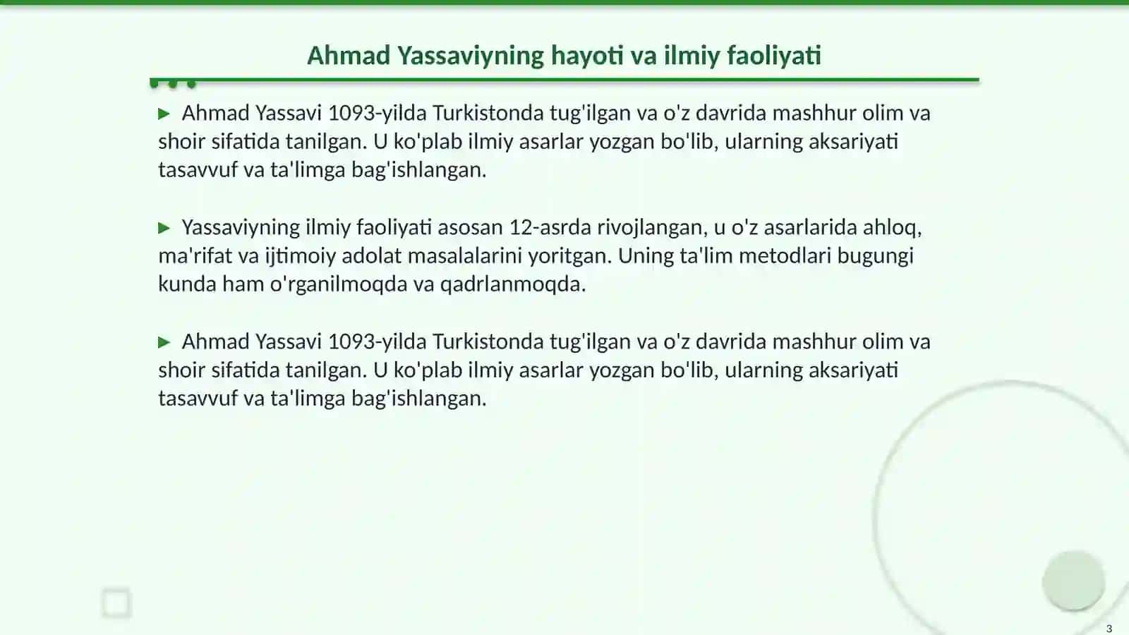 Ahmad Yassaviyning pedagogik goyalar 3