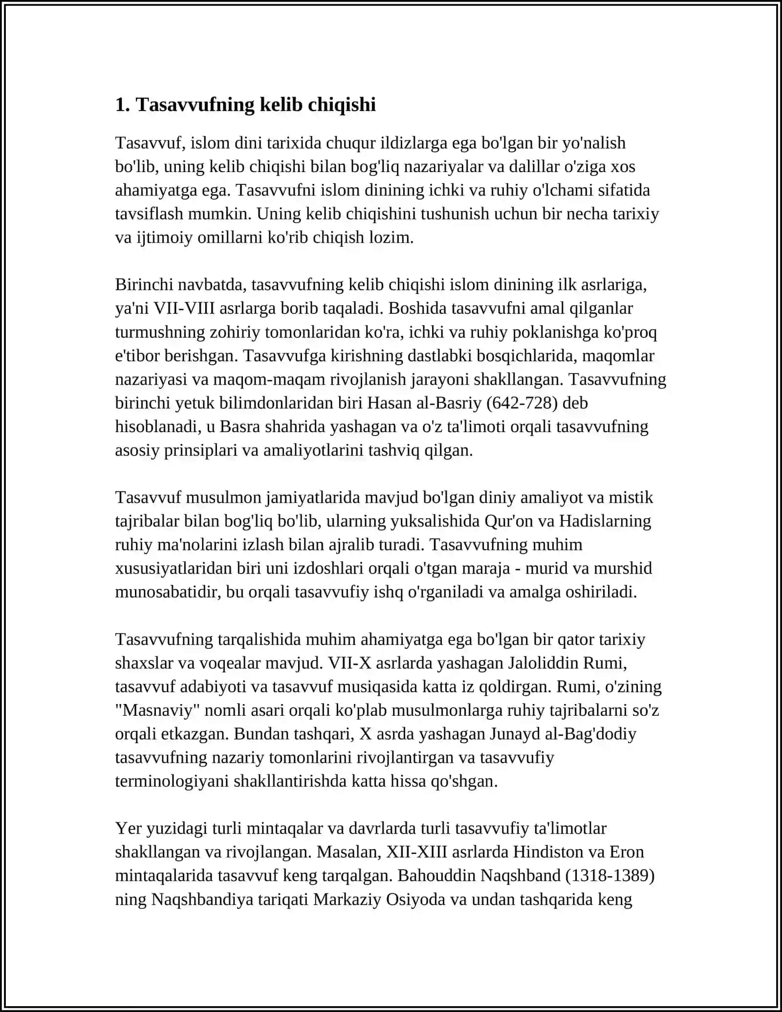 TASAVVUF VA MUMTOZ SHE’RIYATNING TARIXIY RIVOJLANISHINI O‘RGANISH 3