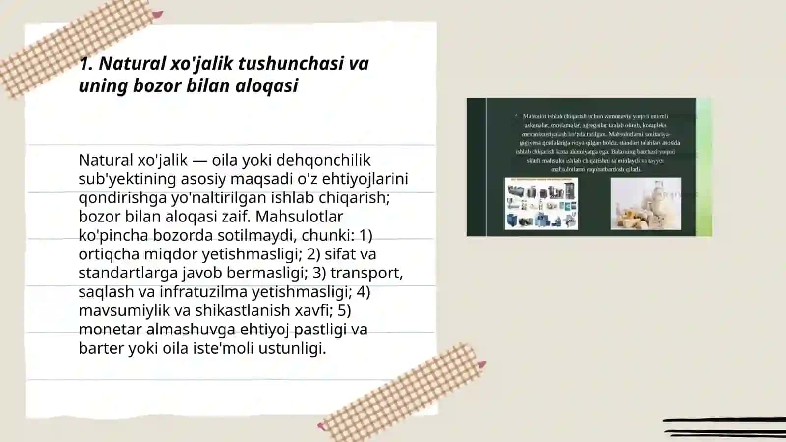 Natural xo'jalik tushunchasi va uning bozor bilan aloqasi 3