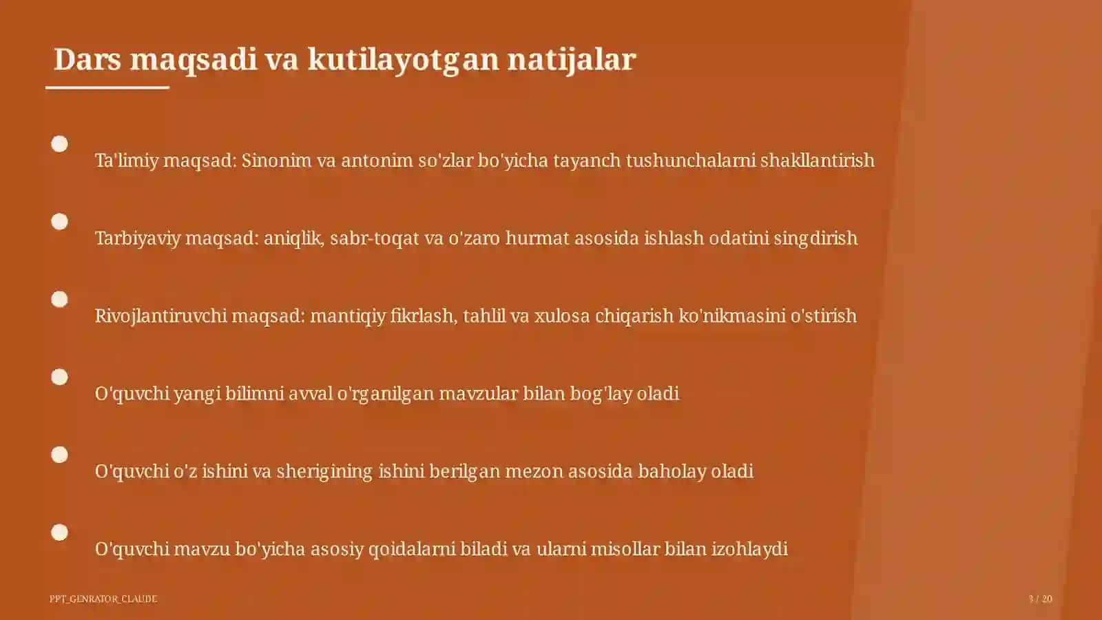Sinonim va antonim so'zlar (3-sinf) 3