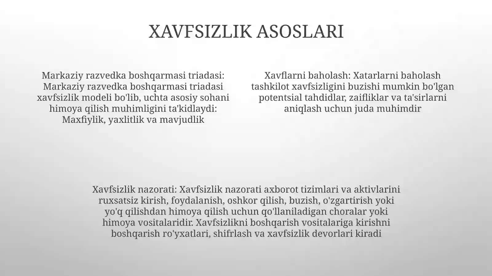 Xavfsizlik asoslari 3