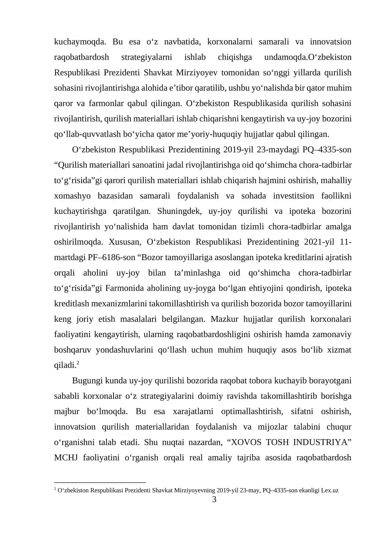 OʻZBEKISTONNING UY-JOY QURILISHI BOZORIDA RAQOBATBARDOSH STRATEGIYALARNI TAHLIL QILISH 3