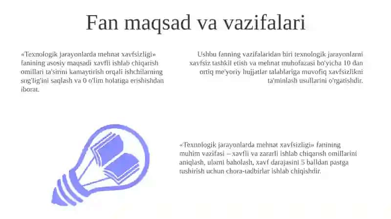 Texnologik jarayonlarda mehnat xavfsizligi 3