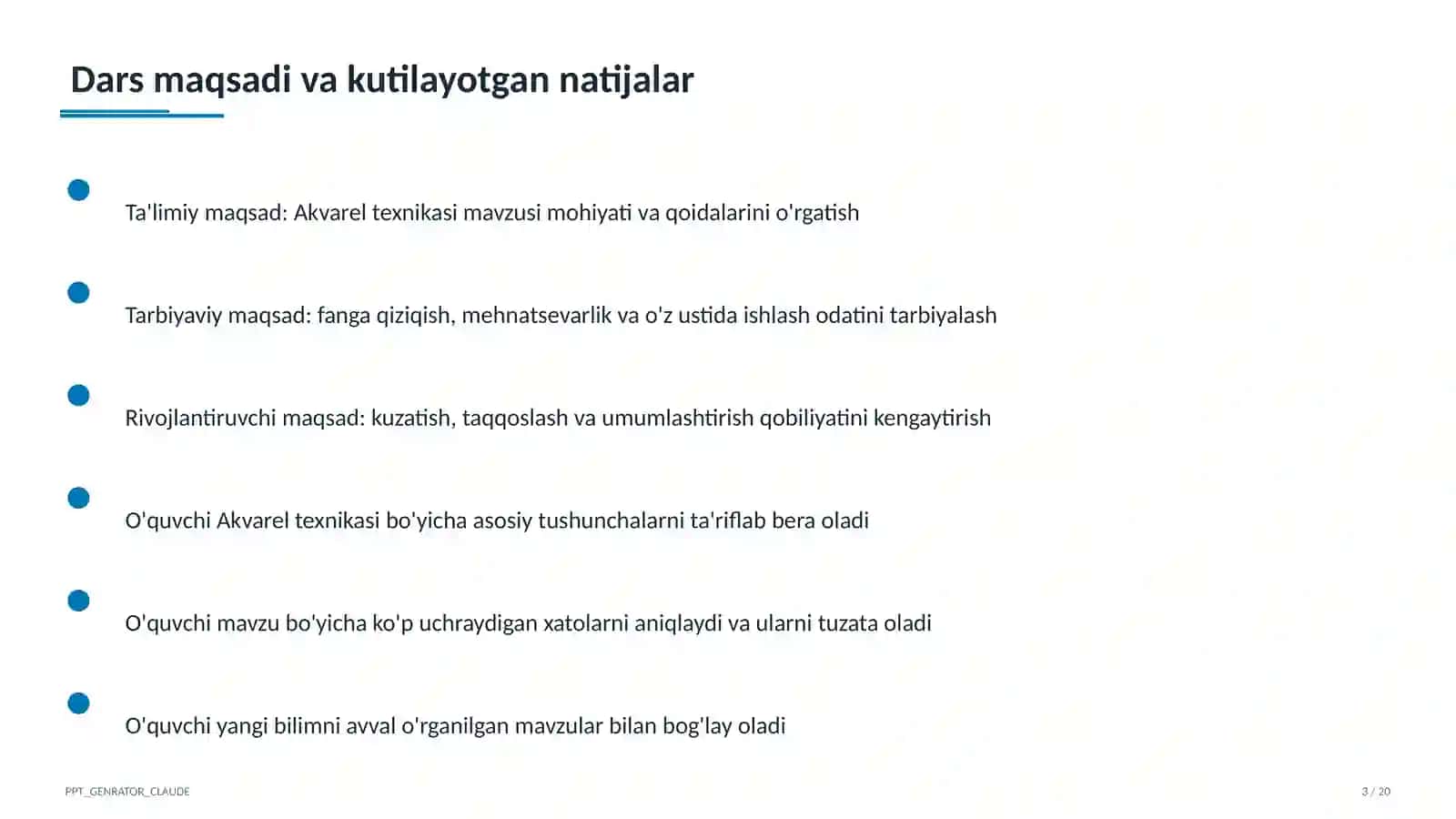 Akvarel texnikasi (5-sinf) 3