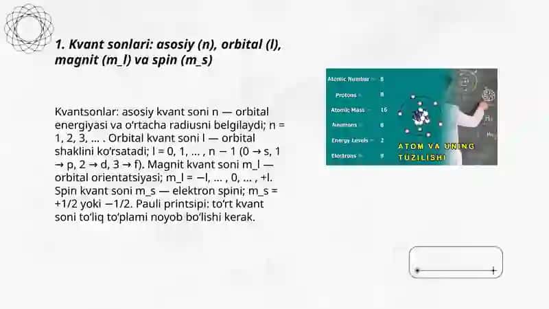 Atomlarning elektron tuzilishi 3