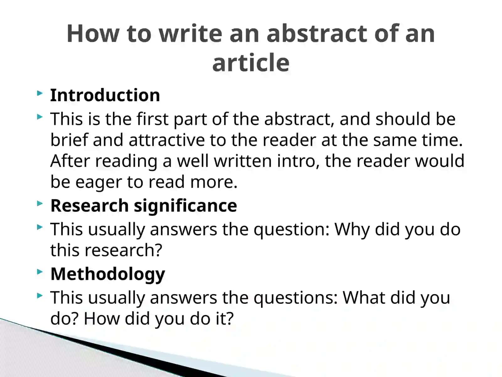 How to write an abstract of an article 3